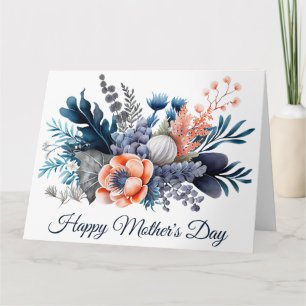 Cartão Dia das Mães em Aquarela Floral