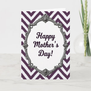 Cartão Dia das Mães em Formato Oval com Motivo Floral