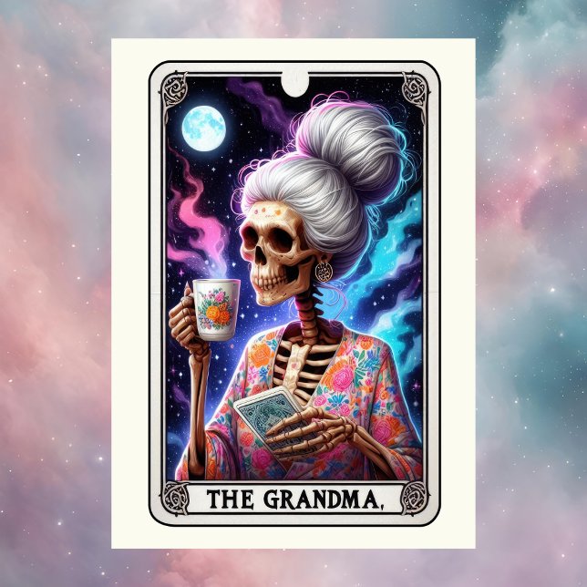 Cartão Dia das Mães Esqueleto A Avó Tarot (Mother's Day Skeleton The Grandmother Tarot Card
)