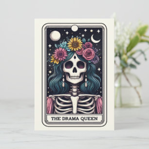 Cartão Dia das Mães Esqueleto A Rainha do Drama Tarot