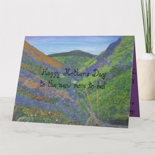 Cartão Dia das mães feliz à mãe nova a ser!! (Frente)