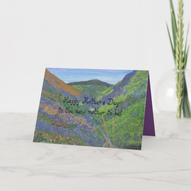 Cartão Dia das mães feliz à mãe nova a ser! (Frente)