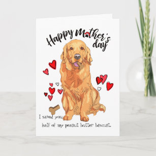 Cartão Dia das mães feliz de seu golden retriever
