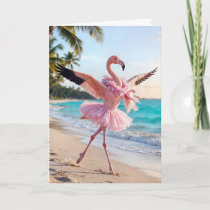 Cartão Dia das Mães Flamingo em Tutu Rosa