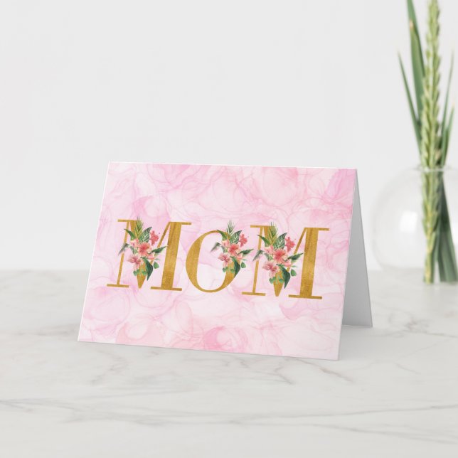 Cartão Dia das Mães Flor Rosa (Frente)