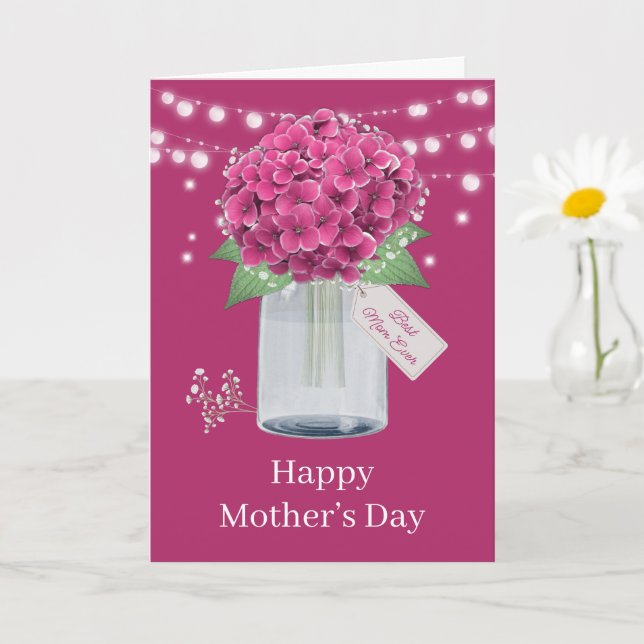 Cartão Dia das Mães Floral Rosa Bonito (Planta pequena)