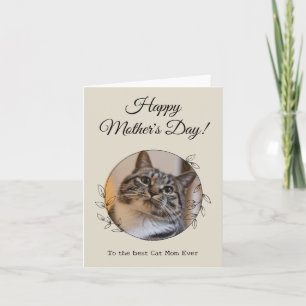Cartão Dia das Mães Foto Gato Mãe Melhor do Mundo Animal 