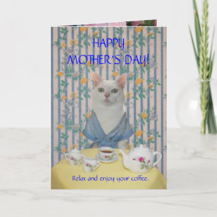 Cartão Dia das Mães Gatinho/Gata Bonito Personalizável