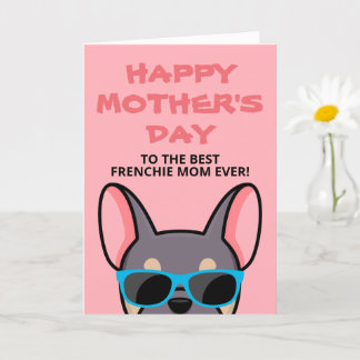 Cartão Dia das Mães Lilac Tan French Bulldog Francês