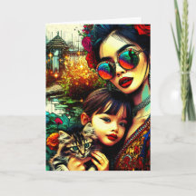 Dia das Mães Mãe e Filha Jardim de Flores Asiático