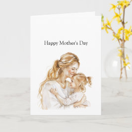 Cartão Dia das Mães Mãe Filha Loira