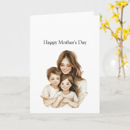 Cartão Dia das Mães Mãe Filha Morena