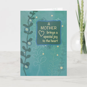 Cartão Dia das Mães Olhar Desenhado à Mão Verde