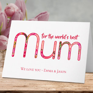 Cartão Dia das Mães para a Mamãe - Melhor Floral do Mundo