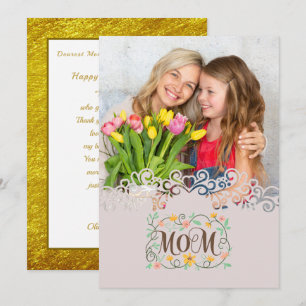 Cartão Dia das Mães Personalizado I Foto e Mensagem Pesso