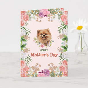 Cartão Dia das Mães Pomerânia Fofa Personalizável