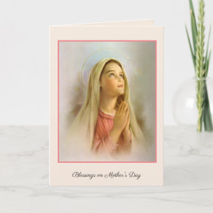 Cartão Dia das Mães Religiosas Virgem Maria Bendita