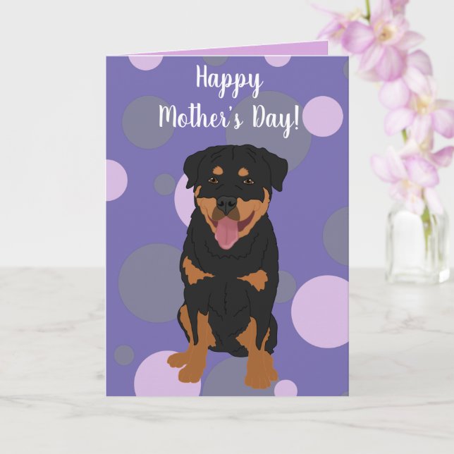 Cartão Dia das Mães Rottweiler (Orquídea)
