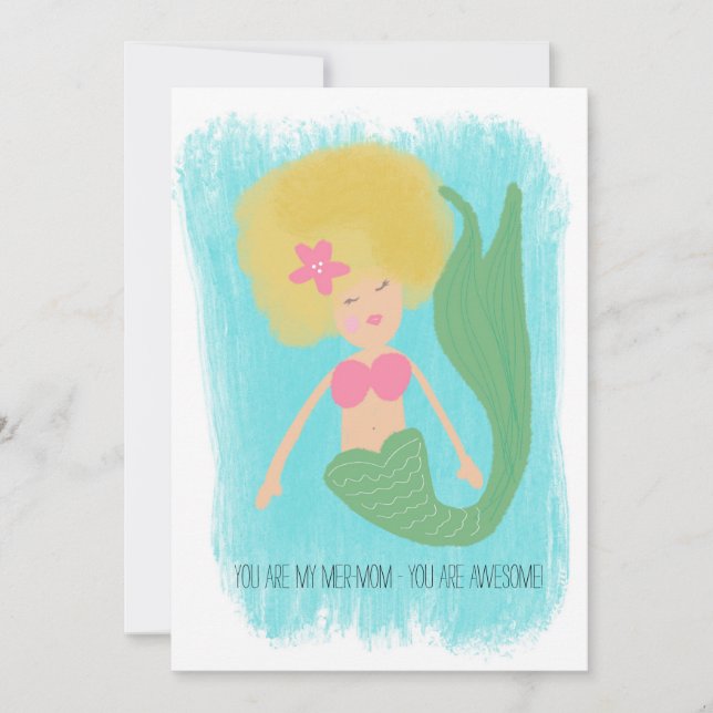 Cartão Dia das Mães Sereia Disco 90 Mãe (Frente)