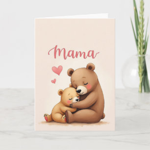 Cartão Dia das Mães Urso Carta de Abraço