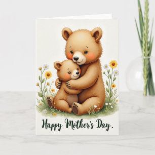 Cartão Dia das Mães Urso Carta de Amor