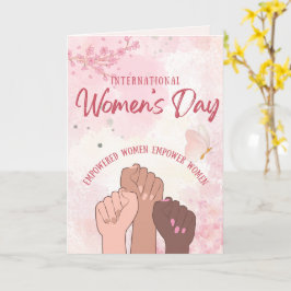 Cartão Dia das Mulheres Floral Aquarela Rosa Moderno