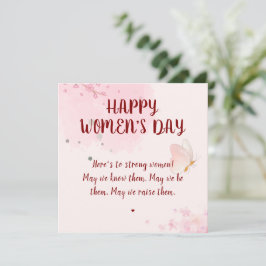 Cartão Dia das Mulheres Floral em Aquarela Rosa Moderno