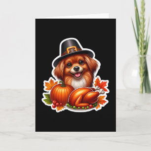 Cartão Dia de Ação de Graças Dono de Cachorro Brinquedo R
