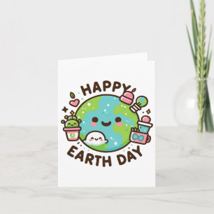 Cartão Dia de Aniversário do Planeta legal, Dia da Terra,