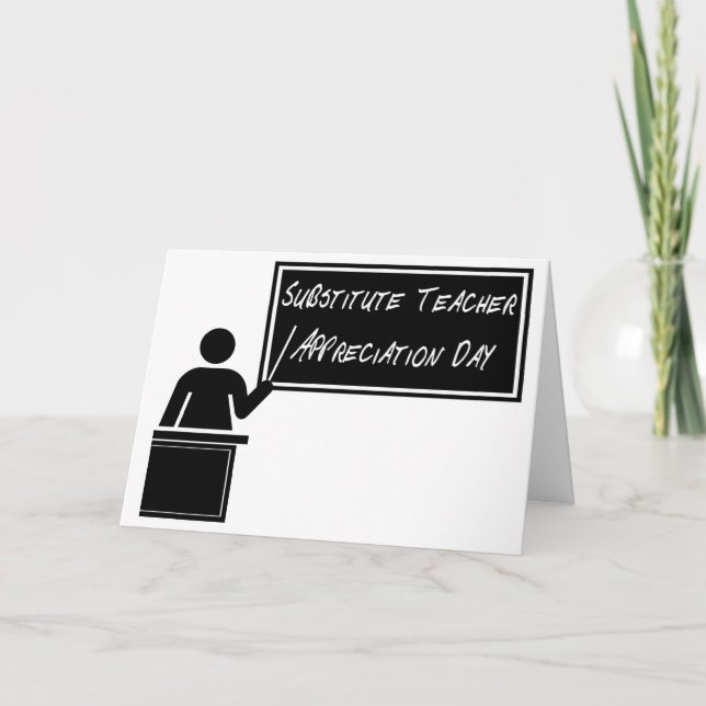 Cartão Dia de Apreciação do Professor Substituto (Frente)