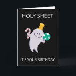 Cartão Dia de as Bruxas engraçado Aniversário Fantasma<br><div class="desc">"Sagrado Folheto" É o seu Cartão de Aniversário do Dia de as Bruxas engraçado.
Personalize sua própria mensagem!</div>
