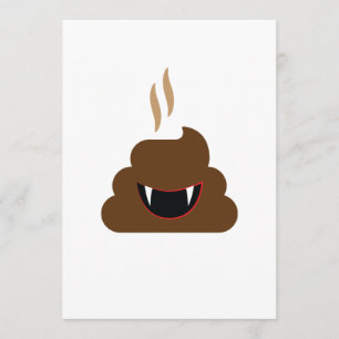 Cartão Dia de as Bruxas engraçado Emoji de Poop Vampiro