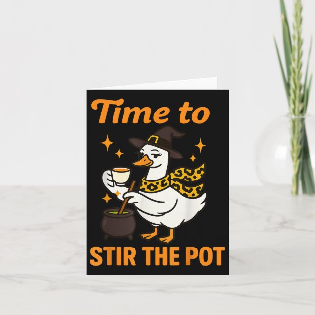 Cartão Dia de as Bruxas engraçado Feiticeiro Cai Na Hora  (Frente)