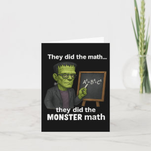 Cartão Dia de as Bruxas engraçado Monstro Math Pun, Teach