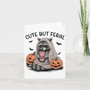 Cartão Dia de as Bruxas engraçado Raccoon Com Batatas De