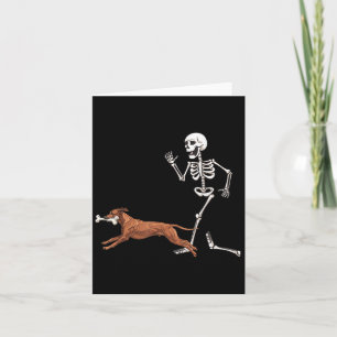 Cartão Dia de as Bruxas engraçado Ridgeback E Esqueleto R