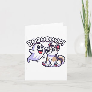 Cartão Dia de as Bruxas engraçado Rouco Fantasma Cachorro