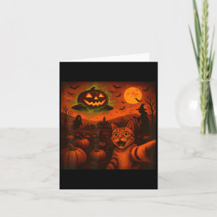 Cartão Dia de as Bruxas engraçado Selfie Pumpkin Ghost