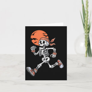 Cartão Dia de as Bruxas engraçado Skeletroga Homens Mulhe