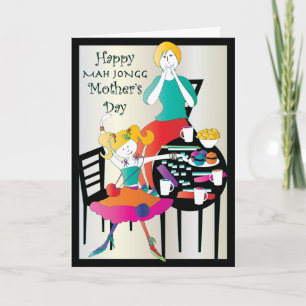 Cartão Dia de as mães 2 de Mah Jongg