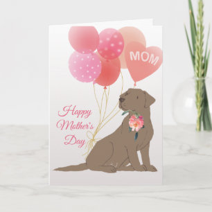 Cartão dia de as mães Adoro Chocolate Labrador Cão Comerc