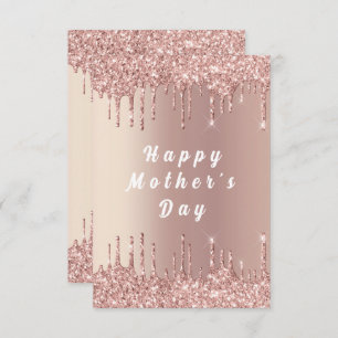 Cartão Dia de as mães Card Rosa Dourado Blush Drives