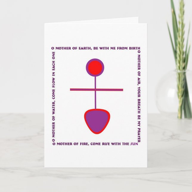 Cartão Dia de as mães com Deusa Glyph (Frente)