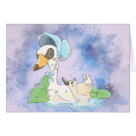 Cartão Dia de as mães da Mãe e Bebê de Ganso