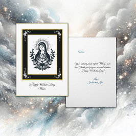 Cartão Dia de as mães da Virgem Negra Básica Maria