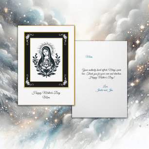 Cartão Dia de as mães da Virgem Negra Básica Maria