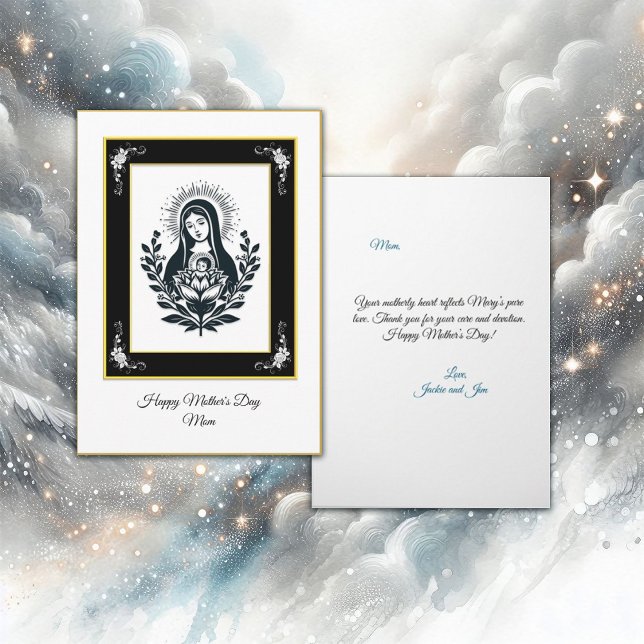 Cartão Dia de as mães da Virgem Negra Básica Maria (Criador carregado)