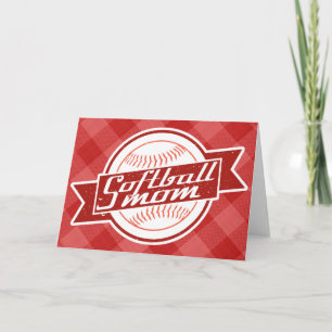 Cartão Dia de as mães de Aniversário da Mãe de Softball