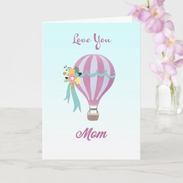 Cartão Dia de as mães de Balão de Ar (Orquídea)