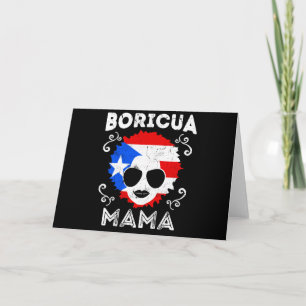 Cartão Dia de as mães de Bandeira Boricua Mama